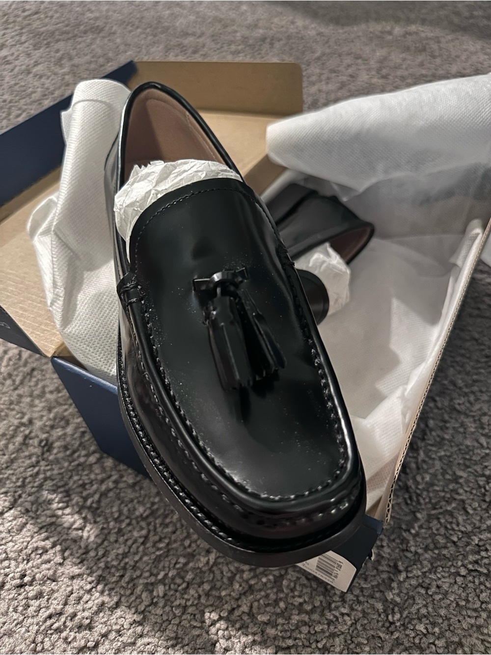 Cole Haan Black Leather Tassel Loafers